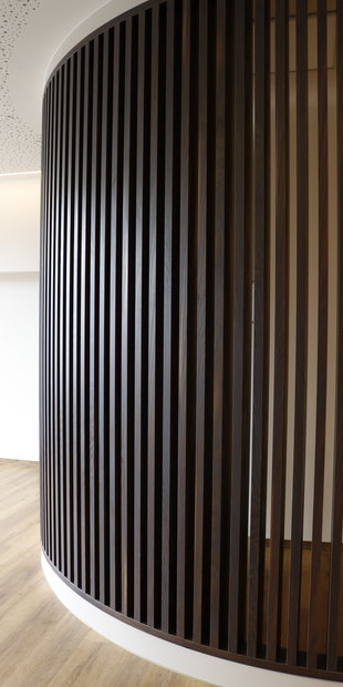 Wandverkleidung / Raumtrenner mit Rundung
