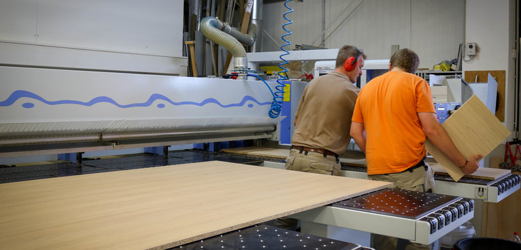 Mitarbeiter während der Arbeit