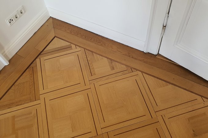 Parkett welches aufgearbeitet wurde