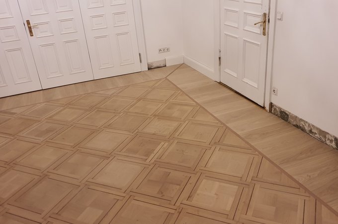 Parkett welches aufgearbeitet wurde