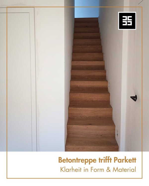 🟠 Betontreppe trifft Parkett – Klarheit in Form und Material 🟠

Treppen verbinden Räume – und zugleich Ebenen,...