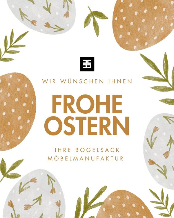 🟠 Frohe Ostern aus der Bögelsack Möbelmanufaktur 🟠

Ostern steht für Neubeginn, frische Ideen und die Freude an den...